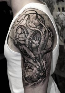 Kraken tattoo arm