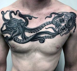 Kraken tattoo chest