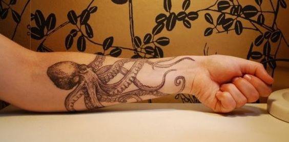 Kraken tattoo forearm 2