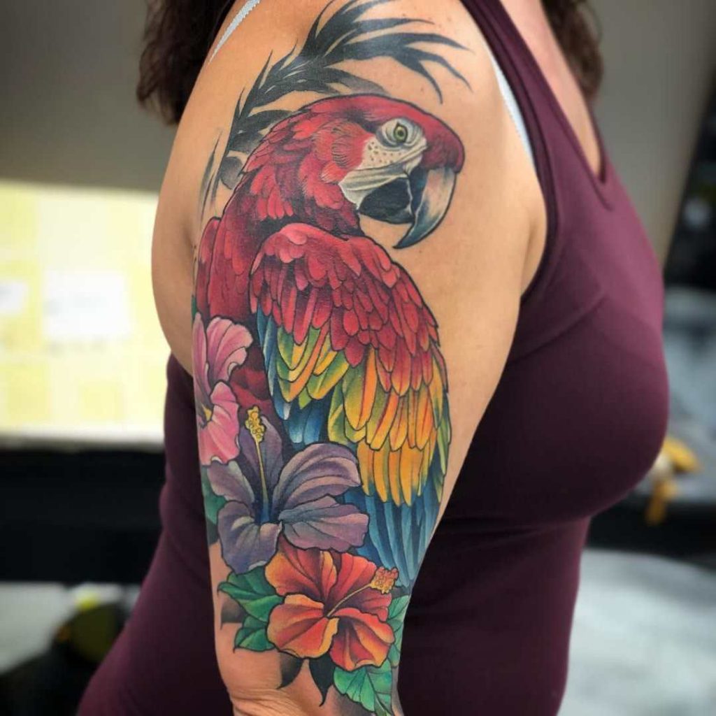 Macaw parrot tattoo 1