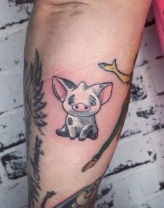 Moana pig and chicken tattoo 2
