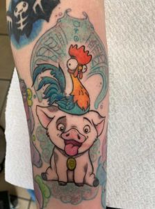 Moana pig and chicken tattoo 3