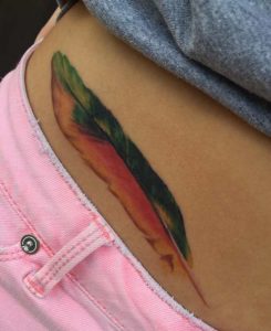 Parrot feather tattoo 2