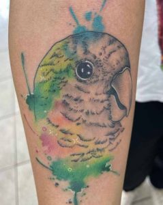 Parrot head tattoo 4