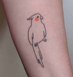 Parrot line tattoo 4
