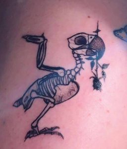 Parrot skeleton tattoo 4