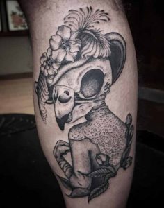 Parrot skull tattoo 3