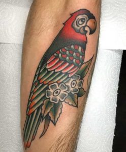 Parrot tattoo on forearm 2