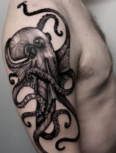 Realistic kraken tattoo