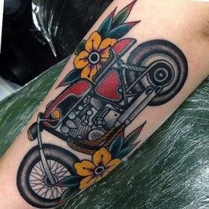Small motorcycle tattoo
