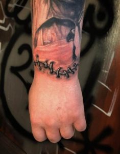 Stitches Tattoo Wrist 8
