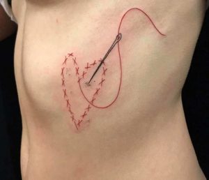 Stitches heart Tattoo 3
