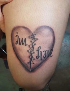 Stitches heart Tattoo 4