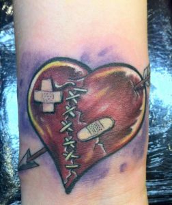 Stitches heart Tattoo 5