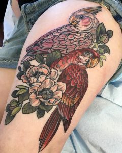 Traditional Parrot Tattoos 1