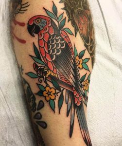 Traditional Parrot Tattoos 2