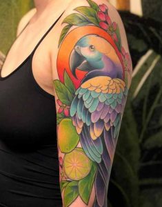 Big parrot tattoo
