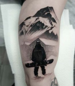 Black Snowboard Tattoo