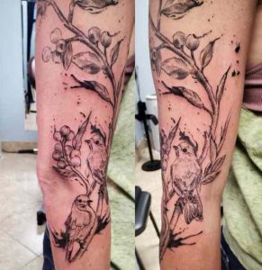Blueberry branch tattoo
