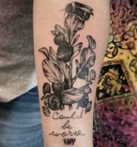 Blueberry bush tattoo