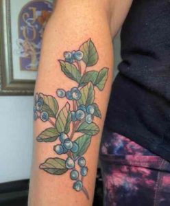 Blueberry plant tattoo