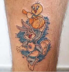 Bugs Bunny and Tweety Bird Tattoo