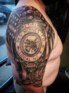 Fire department company tattoo