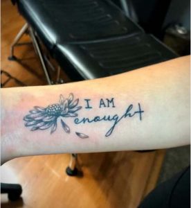 I Am Enough Tattoo  With Cross