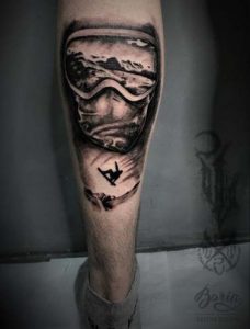 Leg Snowboarding Tattoo