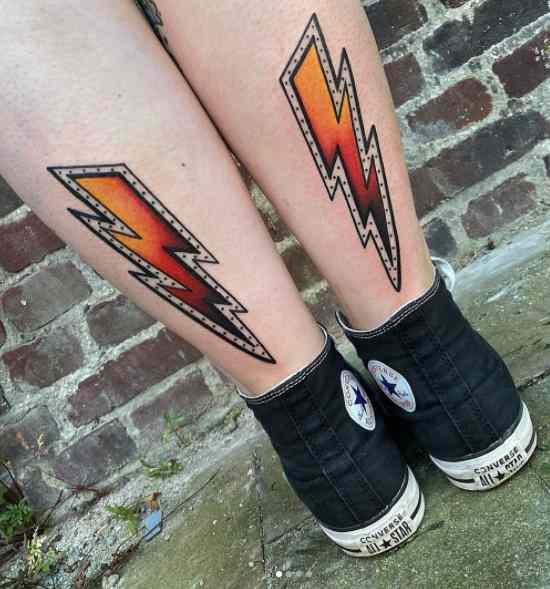 Lightning Tattoo on Leg