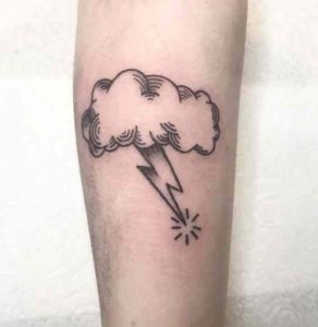 Lightning bolt and Cloud Tattoo