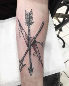 Lightning bolt arrows tattoos