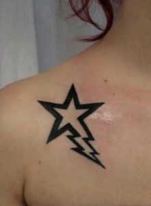 Lightning star tattoo