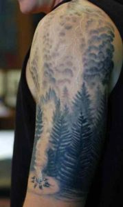 Lightning tree tattoos for men