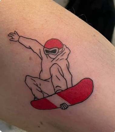 Single Man Snowboard Tattoo