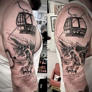 Snowboard Chairlift Tattoo