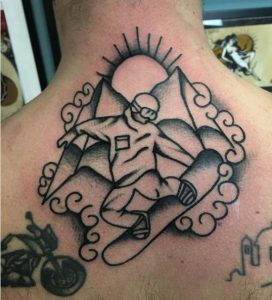 Snowboard Tattoo For Back