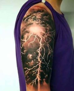 Tattoos of lightning storms