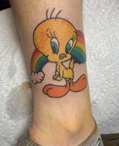 Tweety Bird Tattoo and Rainbow