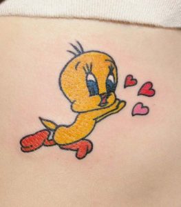 Tweety Bird in Love Tattoo