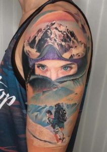 Women Snowboarding Tattoo