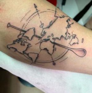 World Conquer Paddle Tattoo