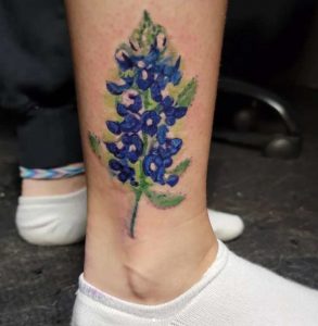 Watercolor Leg Tattoo