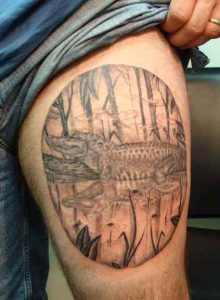 Alligator swamp tattoo