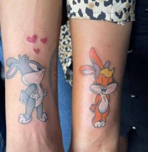 Romantic Bad Bugs Bunny Tattoo