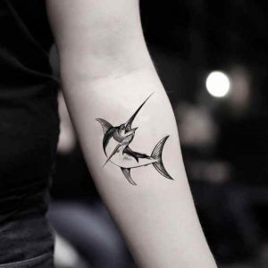 Simple marlin tattoo