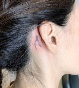 Back Ear Wishbone Tattoo