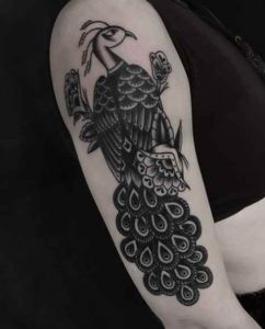 Black Peacock Tattoo