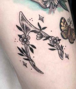 Butterfly And Wishbone Tattoo