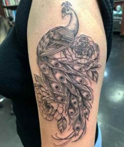 Peacock Black And White Tattoo